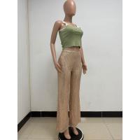 Moda femenina New -End Color sólido Pierna ancha con lentejuelas drapeadas Pantalones casuales para mujer - details 103