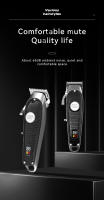 Kemei-cortadora de pelo profesional para hombres, recortadora de pelo inalámbrica, recargable, con pantalla LED, kit de aseo - details 9