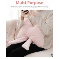 Almohada de Sofá Rosa con Lazo Simple Soporte de Cintura Suave y Cómodo para Oficina y Dormitorio - details 1
