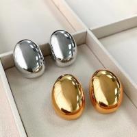 Pendientes de Metal con forma de gota de agua para mujer y niña, aretes ovalados brillantes, Color dorado y plateado, a la moda - details 9