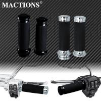 Empuñaduras electrónicas de acelerador para motocicleta, 1 ", 25mm, negro/cromo, para Harley Touring Street Glide, FLHR, Softail Fat Boy, FLS, Dyna, CVO - details 0