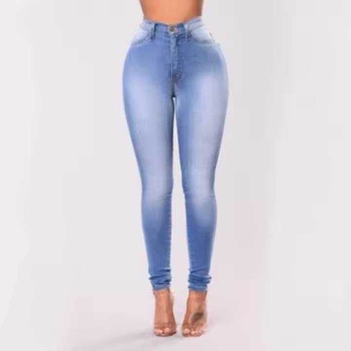 Pantalones vaqueros elásticos de corte ajustado a la moda para mujer - 1