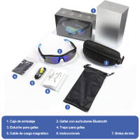 Gafas de sol inteligentes con Bluetooth, auriculares inalámbricos con música para deportes al aire libre, con luz antiazul - details 6