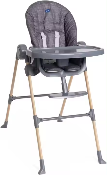 para niños de 6 meses a 3 años (15 kg), trona reclinable con altura y reposapiés ajustables, 4 ruedas, plegable, Azul - 1