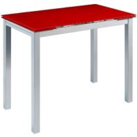 Mesa de Cocina o salón Extensible Moderna, CALCUTA, Color Blanco/Plata - Material Cristal Templado/Metal 100/140 x 60 x 76 cm - details 4