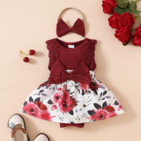 Vestido de Encaje triangular Sin Mangas Para Bebé Niña, ropa de cuerpo, Cinta Para El Pelo, 0 a 1 Años, 2024 - details 5