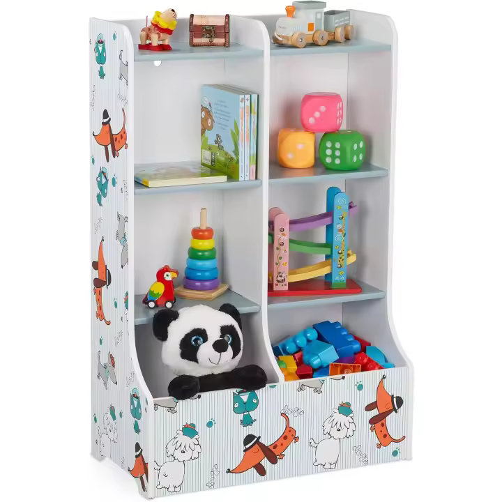 Estantería Infantil 90x59x30 cm Organizador de Juguetes con 8 Cajones Librería de Niños - 1