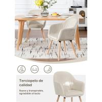 Silla de Comedor Estilo Vintage Nordica Silla de Cocina con Reposabrazos en Terciopelo - details 6