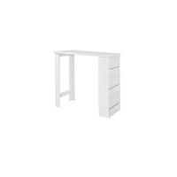 Mesa Barra Bar Mesa Alta de Comedor con 1 Cajón y 3 Estantes Blanco Altura 90cm ES - details 9