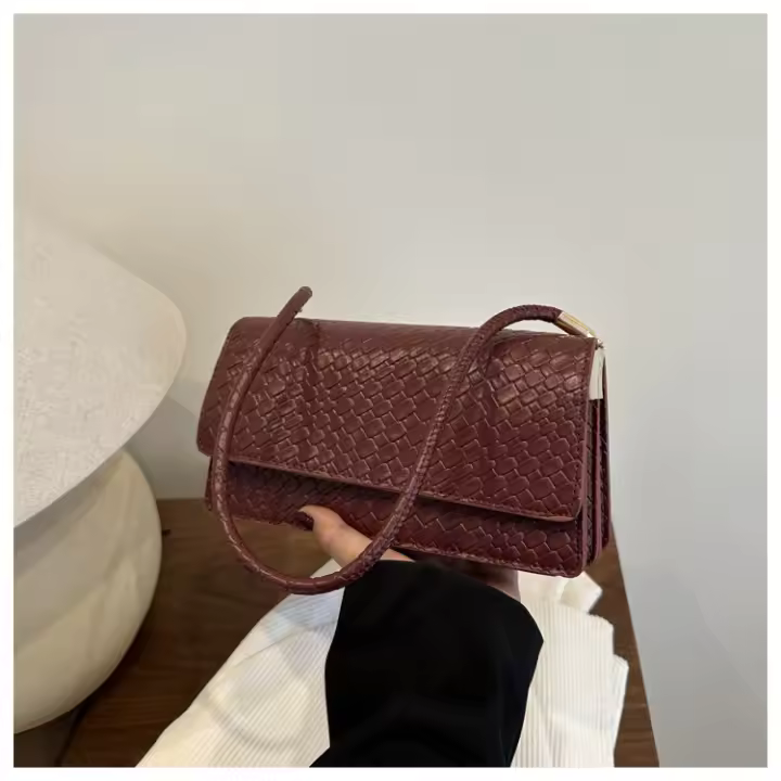 Bolso de mano con patrón tejido para mujer, novedad de verano 2025, bolso de un solo hombro para ir al trabajo con nicho - 1
