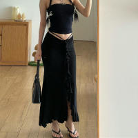 BUNO-falda ajustada con volantes lisos para mujer, faldas sexys fruncidas de cintura alta para la calle, vestido corto informal elegante de oficina para verano - details 2