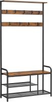 Perchero con Zapatero Mueble Receptor con 9 Ganchos Extraíbles Banco, Estante, 30 x 85 x 180,5 cm - details 0