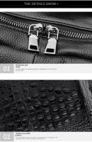 Mochila casual para hombres, mochila de cuero de moda, bolso de computadora de 15,6 pulgadas con patrón de cocodrilo, mochila de viaje - details 19