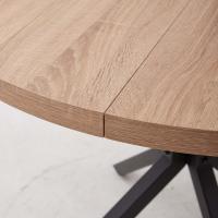 Comedor con Mesa Redonda de 100 cm y 4 Sillas Tapizadas, Conjunto de Mesa y Sillas de Comedor para Comedor, Cocina y Salón (Madera Clara+Marrón Claro (PU)) - details 4