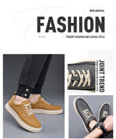 Primavera nuevos zapatos casuales de tablero para hombres transpirables cómodos zapatos versátiles de moda para hombres versión coreana amarilla de zapatos de moda de lujo ligero - details 3