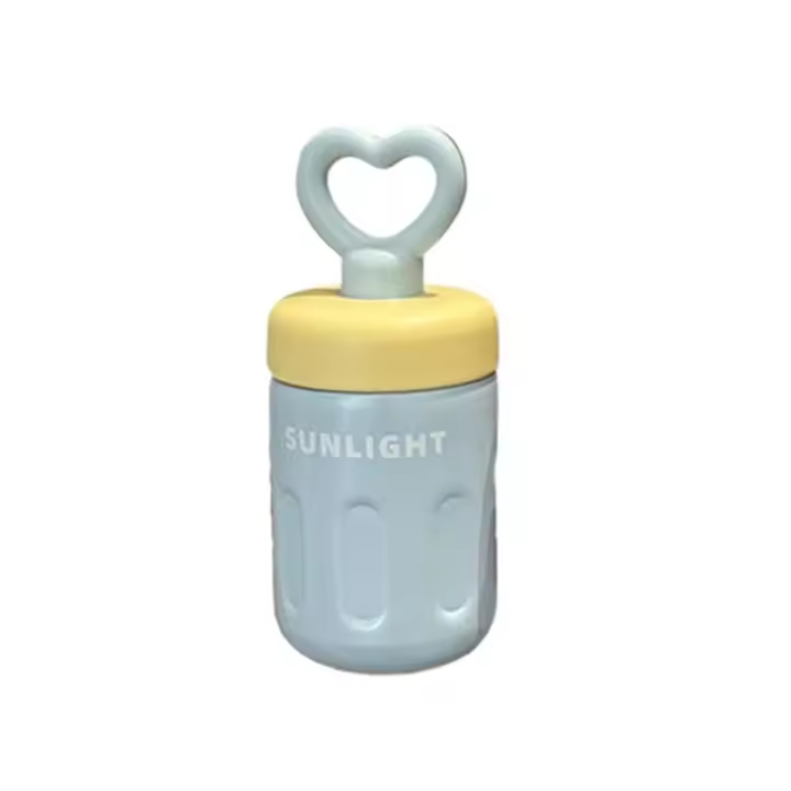 Bonita taza termo de 500ml de acero inoxidable para mantener el calor, taza con pajita con mango de amor y hielo, taza de café sellada con pajita para el hogar - 1