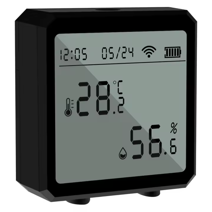Sensor inteligente de temperatura y humedad con pantalla Digital LCD, Detector de termómetro interior para Alexa y Google - 1
