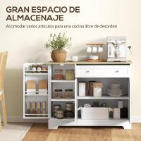 Armario de Cocina con Estante de Puerta Almacenamiento Magnético Ajustable Blanco y Roble - details 3
