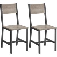 Juego de 2 Sillas de Comedor Marco de Acero, Estilo Industrial Marrón Rústico y Negro Tinta LDC092B01V1 - details 25