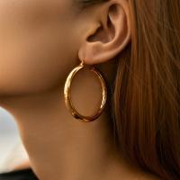 Pendientes de aro chapados en cobre de 18k para mujer, estilo ins, personalidad exagerada, ligeros, de lujo, simples, pendientes de celebridades de Internet para mujer - details 5