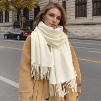 Bufanda de Cachemira de Color liso para mujer, chales gruesos y cálidos de Pashmina con borlas, manta femenina, Hijab, 2024 - details 30