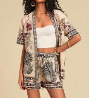 Conjunto de Verano para Mujer 2025 Blusa Estampada y Shorts Ajustados Moda Europea - details 17