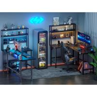 Gaming LED 150 x 100 cm, Escritorio Gaming en L con Enchufes y Puertos USB, Escritorio Esquinero con Estanteria - details 1