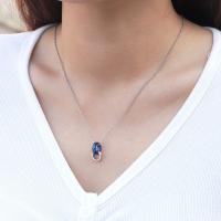 Collar de titanio simple de alta calidad para hombre y mujer, nicho azul de tungsteno, colgante de marca de tendencia de tungsteno. - details 5