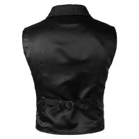 Chaleco de traje para hombre, chaleco con estampado de cuello en V, chaleco de boda para novio, traje elegante para hombre, chaleco, vestido Formal, chaqueta, chaleco, ropa de trabajo - details 6