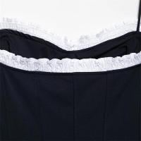 Vestido corto de corte A con material de lazo Forro de poliéster sin mangas - details 8