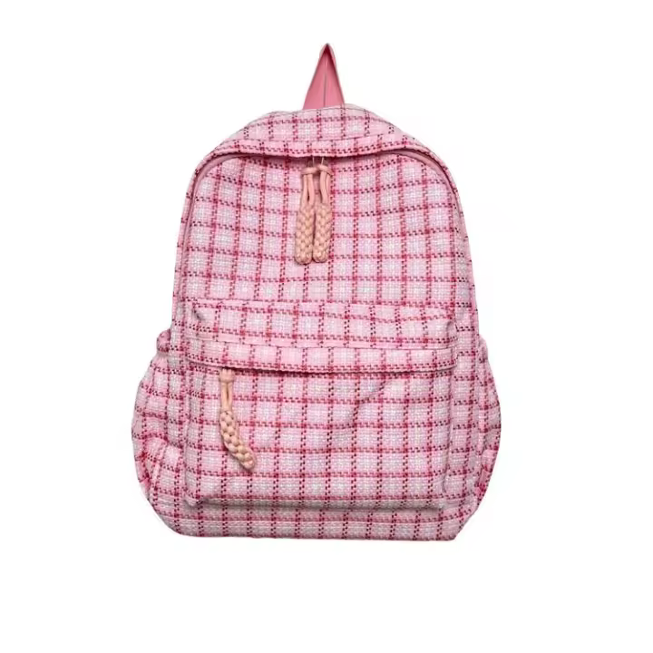 Chica suave, estudiante universitaria, linda, mochila escolar, casual, mochila, cuadros, viento pequeño, mochila, fresca y dulce - 1