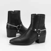 Botas de moda para hombre con cadena y tacón alto. - details 1