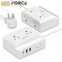 Enchufe Inteligente de Pared con Protector de Surge MSLFORCE 110V 5V 2.4A USB C Hub Enchufe Eléctrico con Cargador USB Universal - details 0