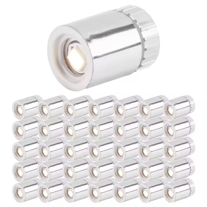 36 luces en miniatura para casa de muñecas, luces LED en miniatura para manualidades, mini focos con pilas (blanco cálido) - 1