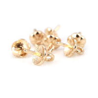 Perlas de latón de alta calidad con baño de oro de 18K, media perforación, para conectar dijes, tapas de perlas, accesorios para la fabricación de joyería DIY para mujeres - details 63