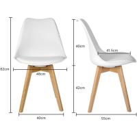 Sillas de Comedor Nórdicas 4 Piezas Diseño con Patas Madera de Haya Almohadilla y Cubierta - details 4