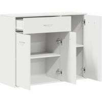 Mara Contrachapada Auxiliar Cajonera Mueble Bajo 3 Puertas Auxiliar Salón Oficina Blanco - details 2