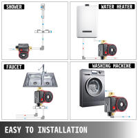 SucceBuy Bomba de circulación de agua caliente 0,6 pulgadas 220 V 5,3 GPM 90 W refuerzo de agua 0,8 A para lavadora de ducha de barra en casa - details 0