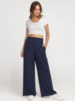 Pantalones de Moda para Mujer de Cintura Alta y Sólida Pantalones Anchos para Primavera Otoño - details 21