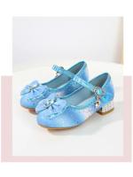 Zapatos de tacón alto para niños, calzado versátil de cuero con lentejuelas, Arco Iris, lazo, Princesa, fiesta, boda, primavera y otoño - details 2