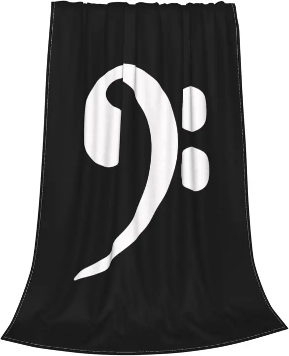 Grales Bass_Clef_Music Logo manta de franela resistente a las Pilling, aire acondicionado, manta para sala de estar - 1