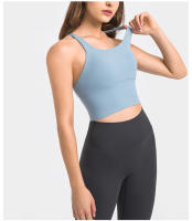SHINBENE Sexy Strappy Wireless Sports Bra Crop Tops Women Padded Push Up Longline Gym Yoga Bras Cotton Feel Workout Brassiere - details 11