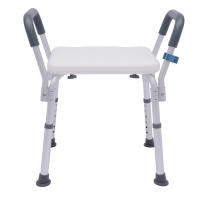 Silla de ducha con reposabrazos y respaldo, taburete de baño para personas mayores, silla de ducha, altura regulable - details 4