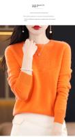 100% suéter de punto de lana Merino Otoño/Invierno 2024 nuevo jersey de cuello redondo para mujer Top hueco 11 colores abrigo versátil NJR1107 - details 17