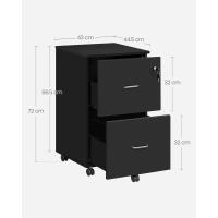 Archivador de 2 Cajones con Cerradura Soporte para Impresora A4 Montaje Necesario Negro LCD27BKV1 - details 2