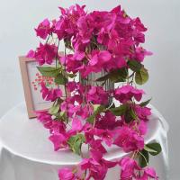 Bougainvillea Multicolor, flor Artificial, accesorios DIY, enredadera Floral realista, pétalos de seda, hojas verdes, flor falsa - details 2