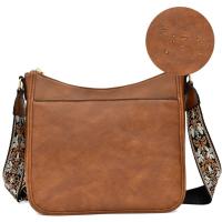 Bolso cruzado de hombro ancho para mujer de moda Bolso de mano retro grande multifuncional de cuero PU - details 0