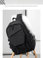Mochila impermeable de poliéster para hombre, morral sencillo de 15 pulgadas, de Color sólido, a la moda, para ordenador de estudiante y pareja - details 17