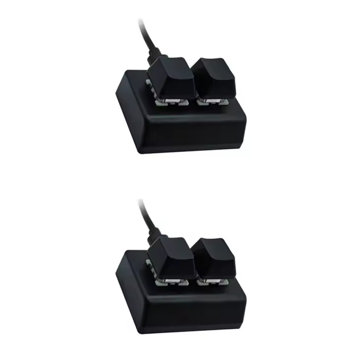 Miniteclado RGB para juegos, teclado de programación Macro, 2 teclas, interruptor rojo, personalizado, OSU, negro - 1