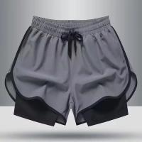 Pantalones cortos deportivos de baloncesto para hombre, pantalones cortos informales con forro interior para correr y Fitness, pantalones cortos de entrenamiento de tres cuartos, ropa de verano - details 8